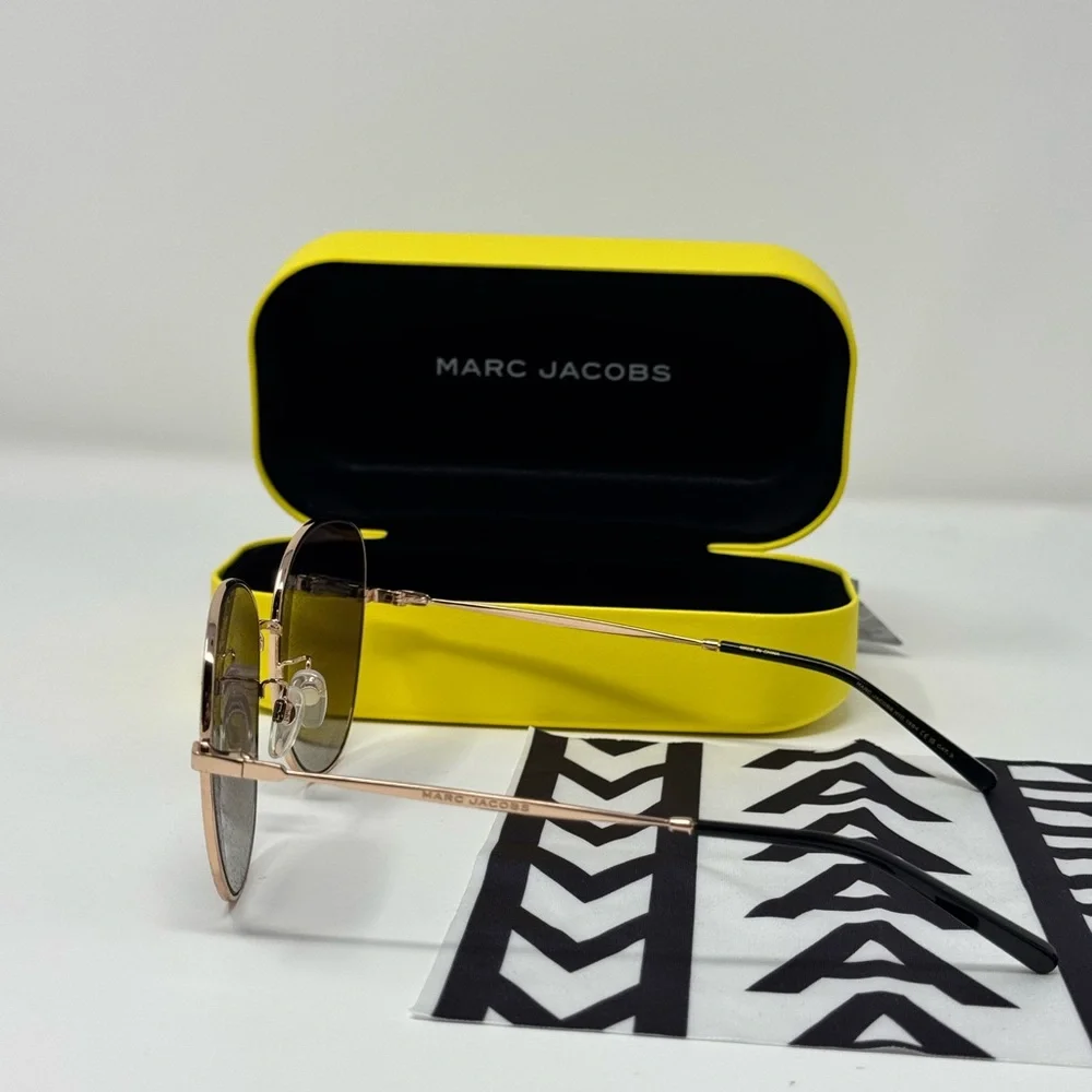 NEW MARC JACOBS 664/G/S RHL HA Sunglasses  Brown Lenses Aviator Unisex With Case